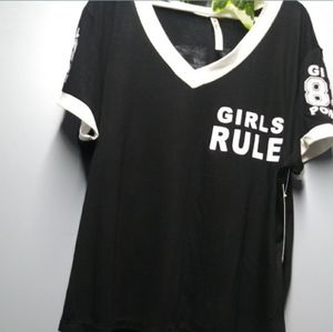 Love Nation Crop top short sleeve tee black white